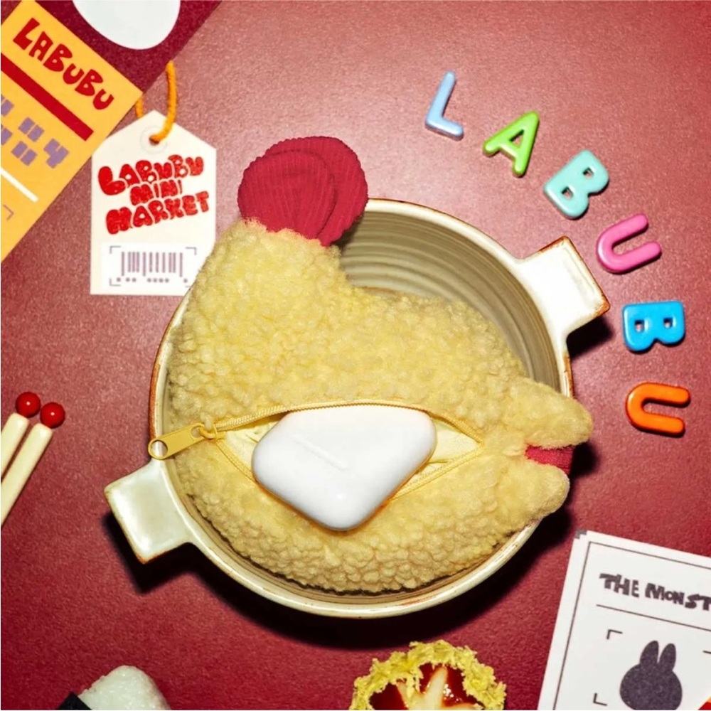 Pop Mart Labubu Shrimp AirPod holder NWT NIP zip plush pendant earphone - Picture 2 of 7